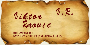 Viktor Raović vizit kartica
